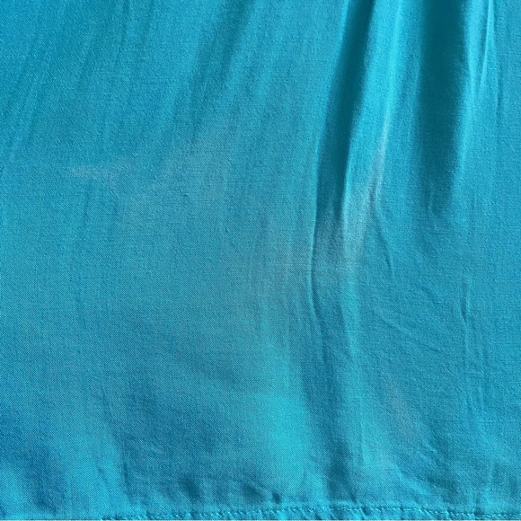 The Arte by Zenana Cerulean Blue Floral Lace Back Button Up Collared Tank, S - Picture 13 of 14